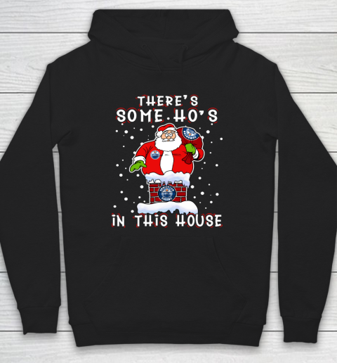 Edmonton Oilers Christmas There Is Some Hos In This House Santa Stuck In The Chimney NHL Hoodie