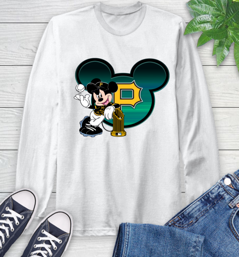 MLB Pittsburgh Pirates The Commissioner's Trophy Mickey Mouse Disney Long Sleeve T-Shirt