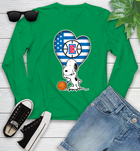 LA Clippers NBA Basketball The Peanuts Movie Adorable Snoopy Youth Long Sleeve 6