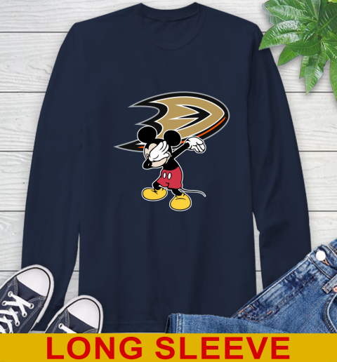 Anaheim Ducks NHL Hockey Dabbing Mickey Disney Sports Long Sleeve T-Shirt 4