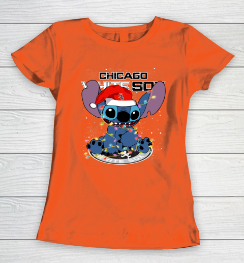 Chicago White Sox MLB noel stitch Baseball Christmas Women's T-Shirt 2