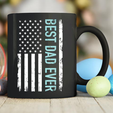 Father's day Best Dad Ever With US American Flag Ceramic Mug 11oz