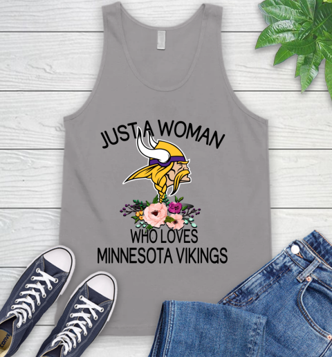 NFL Just A Woman Who Loves Minnesota Vikings Football Sports Tank Top 2