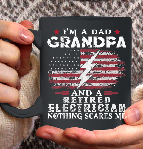 Grandpa Funny Gift Apparel  Mens Dad Grandpa Retired Electrician Nothing Ceramic Mug 11oz