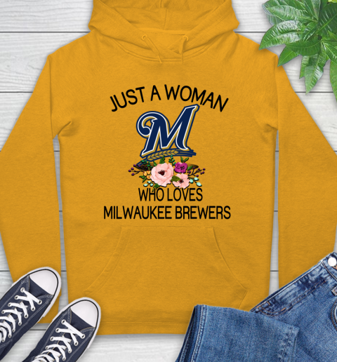 MLB Just A Woman Who Loves Milwaukee Brewers Baseball Sports Hoodie 2