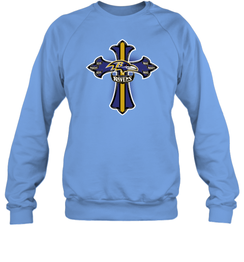 NFL Blue Crusader Cross Baltimore Ravens Women's T-Shirt - Rookbrand