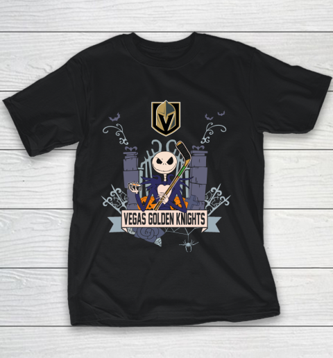 NHL Vegas Golden Knights Hockey Jack Skellington Halloween Youth T-Shirt