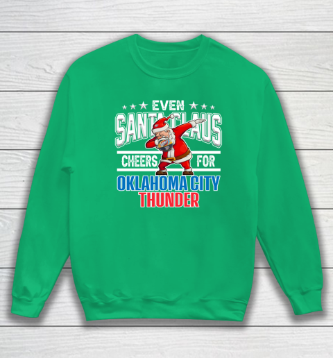 Oklahoma City Thunder Even Santa Claus Cheers For Christmas NBA Sweatshirt 5