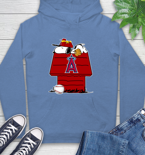 MLB Los Angeles Angels Snoopy Woodstock The Peanuts Movie Baseball T Shirt Hoodie 11