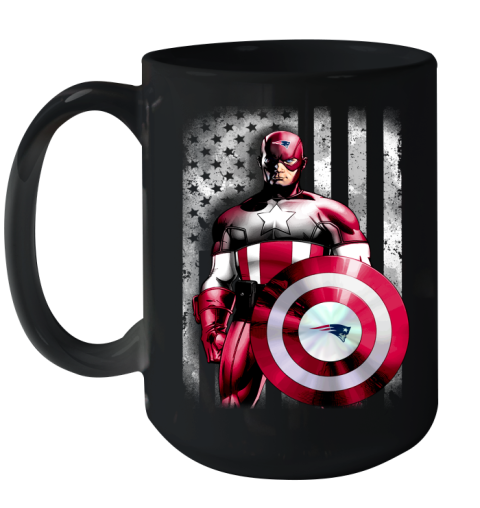 New England Patriots NFL Football Captain America Marvel Avengers American Flag Shirt Ceramic Mug 15oz