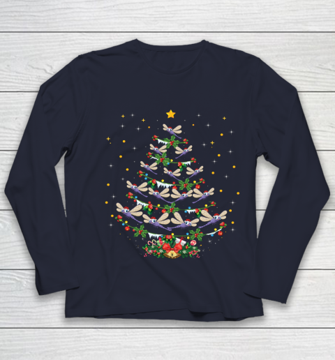 Dragonfly Christmas Tree Santa Dragonfly Bird Xmas Gift Youth Long Sleeve 2