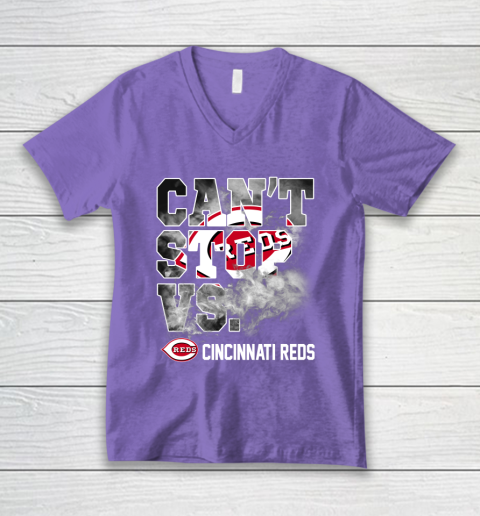 MLB Cincinnati Reds Baseball Can't Stop Vs Cincinnati Reds V-Neck T-Shirt 8