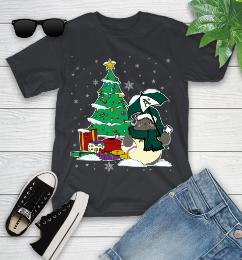 Oakland Athletics MLB Baseball Cute Tonari No Totoro Christmas Sports Youth T-Shirt