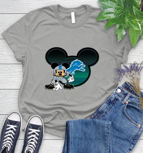 NFL Detroit Lions Mickey Mouse Disney Football T Shirt Women's T-Shirt 10