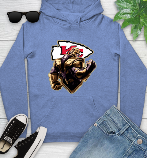 NFL Thanos Avengers Endgame Football Sports Kansas City Chiefs Youth Hoodie 12