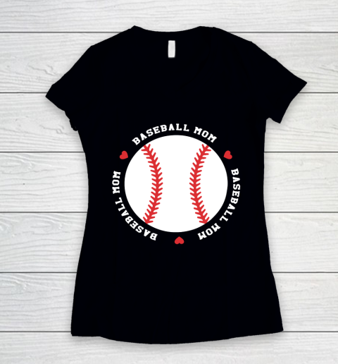 Mother's Day Funny Gift Ideas Apparel  Baseball Mom Gift For Mothers Day T Shirt Women's V-Neck T-Shirt