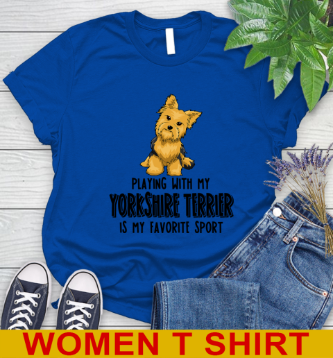 Playing with my yorkshire terrier is my favorite sport 79