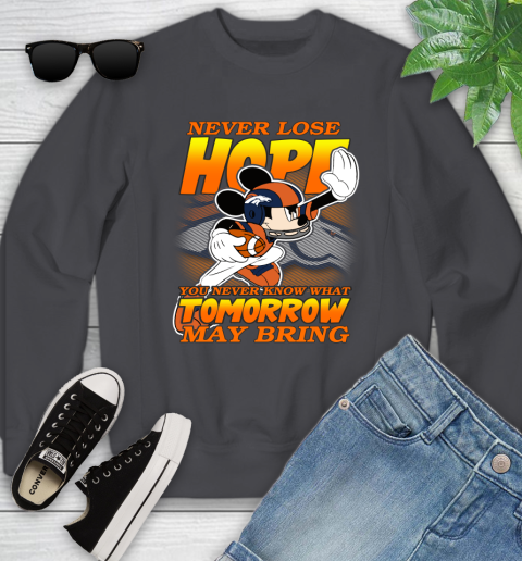 Denver Broncos NFL Football Mickey Disney Never Lose Hope Youth Sweatshirt 5