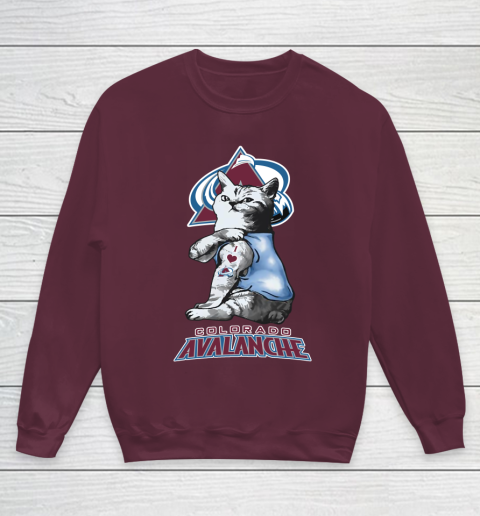 NHL My Cat Loves Colorado Avalanche Hockey Youth Sweatshirt 4