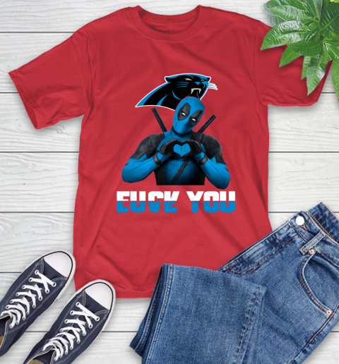 NHL Carolina Panthers Deadpool Love You Fuck You Football Sports T-Shirt 11