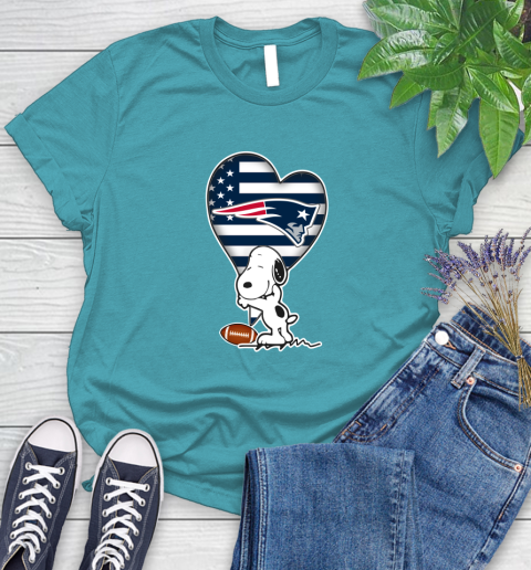 New England Patriots NFL Football The Peanuts Movie Adorable Snoopy Women's T-Shirt 12