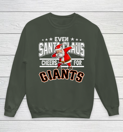 San Francisco Giants Even Santa Claus Cheers For Christmas MLB Youth Sweatshirt 8
