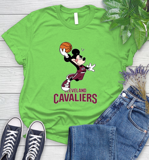 NBA Basketball Cleveland Cavaliers Cheerful Mickey Mouse Shirt Women's T-Shirt 10