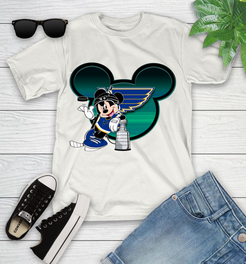 NHL St.Louis Blues Stanley Cup Mickey Mouse Disney Hockey T Shirt Youth T-Shirt