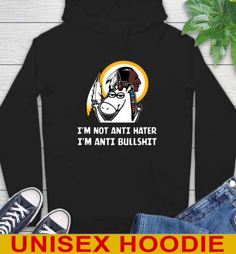 Washington Redskins NFL Football Unicorn I'm Not Anti Hater I'm Anti Bullshit Hoodie 2
