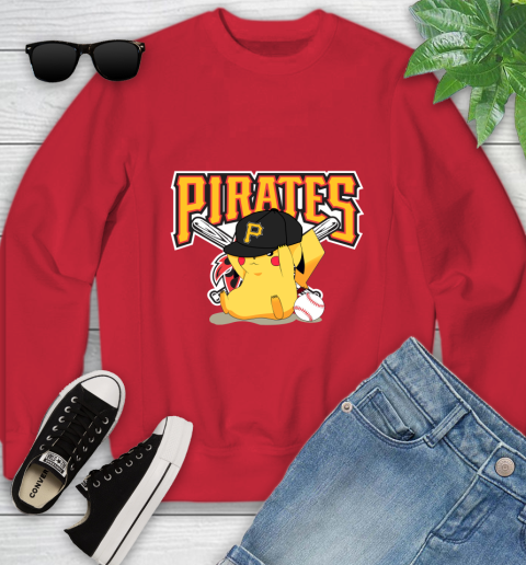 MLB Pikachu Baseball Sports Pittsburgh Pirates Youth Sweatshirt 9