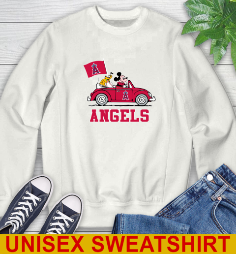 MLB Baseball Los Angeles Angels Pluto Mickey Driving Disney Shirt Sweatshirt