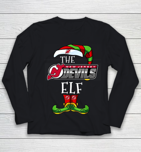 New Jersey Devils Christmas ELF Funny NHL Youth Long Sleeve
