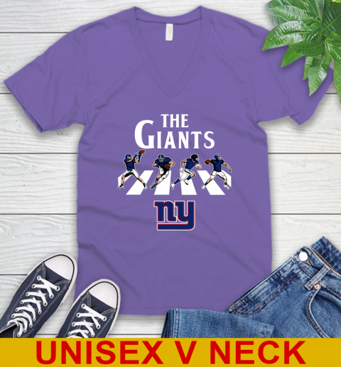NFL Football New York Giants The Beatles Rock Band Shirt V-Neck T-Shirt 8