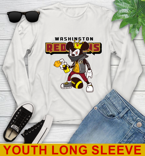 Washington Redskins NFL Football Mickey Peace Sign Sports Youth Long Sleeve 12