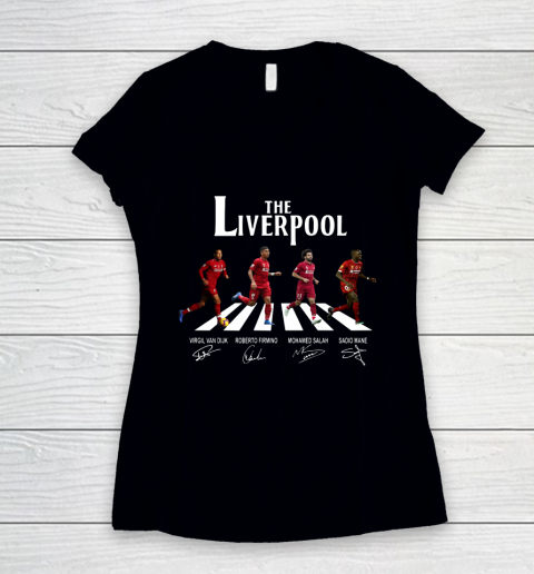 The Liverpool Van Dijk Firmino Salah Mane Signatures Women's V-Neck T-Shirt