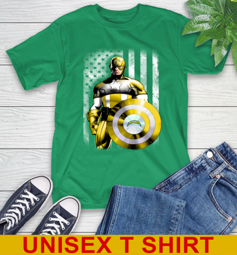 Los Angeles Chargers NFL Football Captain America Marvel Avengers American Flag Shirt T-Shirt 7