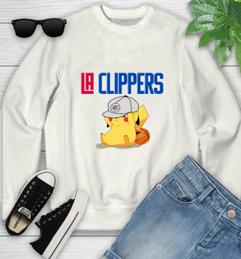 NBA Pikachu Basketball Sports Los Angeles Clippers Youth Sweatshirt