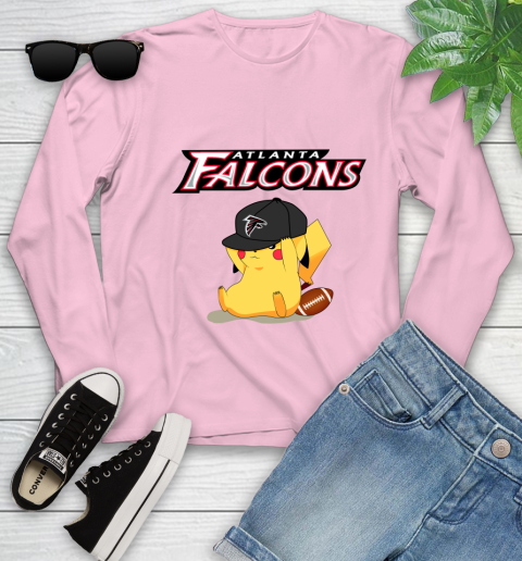 NFL Pikachu Football Sports Atlanta Falcons Youth Long Sleeve 10