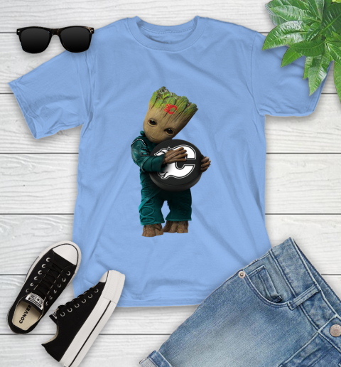NHL Groot Guardians Of The Galaxy Hockey Sports Calgary Flames Youth T-Shirt 11
