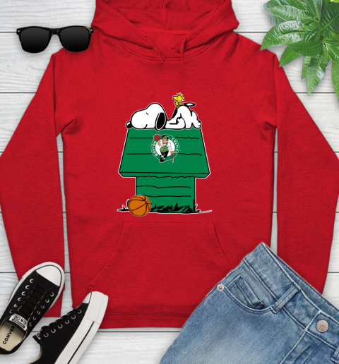 Boston Celtics NBA Basketball Snoopy Woodstock The Peanuts Movie Youth Hoodie 11
