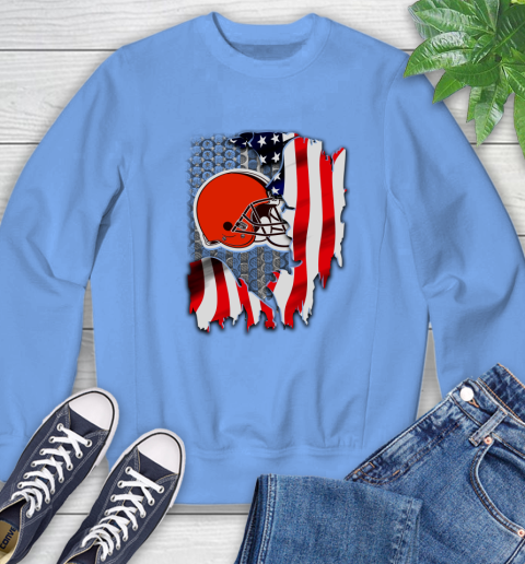 Cleveland Browns NFL Football American Flag Sweatshirt 11