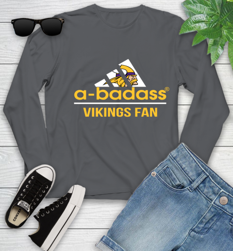 NFL A Badass Minnesota Vikings Fan Adidas Football Sports Youth Long Sleeve 9