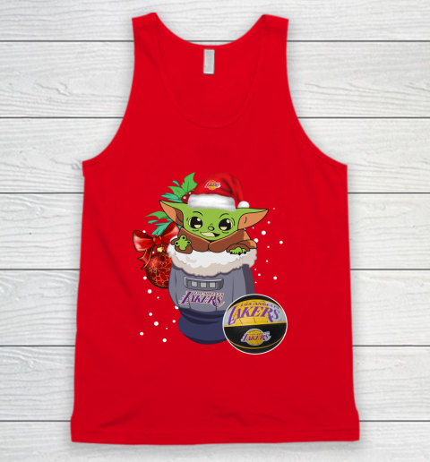 Los Angeles Lakers Christmas Baby Yoda Star Wars Funny Happy NBA Tank Top 6