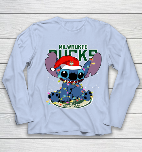 Milwaukee Bucks NBA noel stitch Basketball Christmas Youth Long Sleeve 5