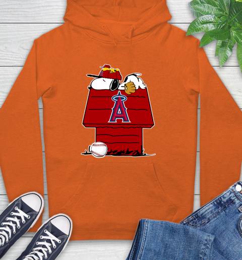MLB Los Angeles Angels Snoopy Woodstock The Peanuts Movie Baseball T Shirt Hoodie 5