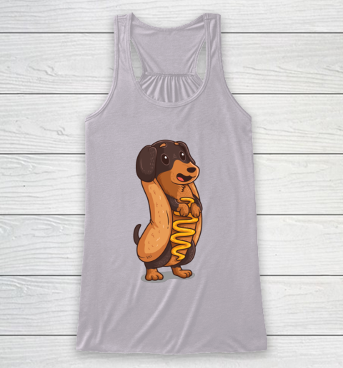 Wiener Dog Hotdog Bun Dachshund Funny Foodie Gift Hot Dog Racerback Tank 3