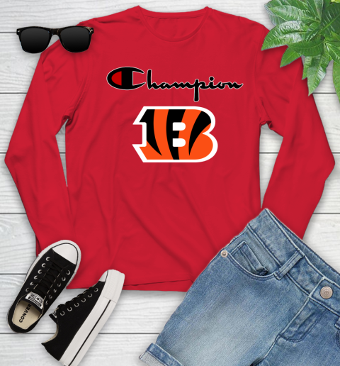 NFL Football Cincinnati Bengals Champion Shirt Youth Long Sleeve 9