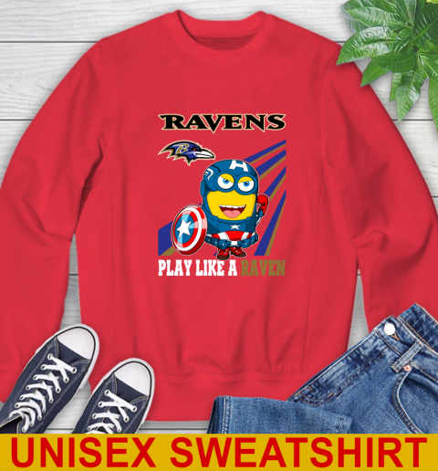 NFL Football Baltimore Ravens Captain America Marvel Avengers Minion Shirt Sweatshirt 12
