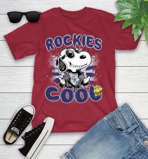MLB Baseball Colorado Rockies Cool Snoopy Shirt Youth T-Shirt 12