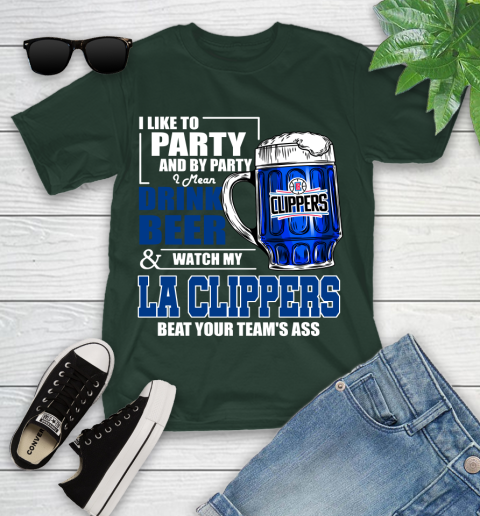 NBA Drink Beer and Watch My LA Clippers Beat Your Team's Ass Basketball Youth T-Shirt 5